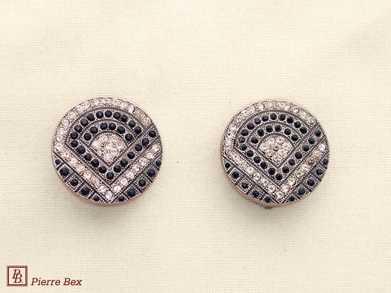 Pierre Bex Art-Deco earclips with rhinestones 45565-03
