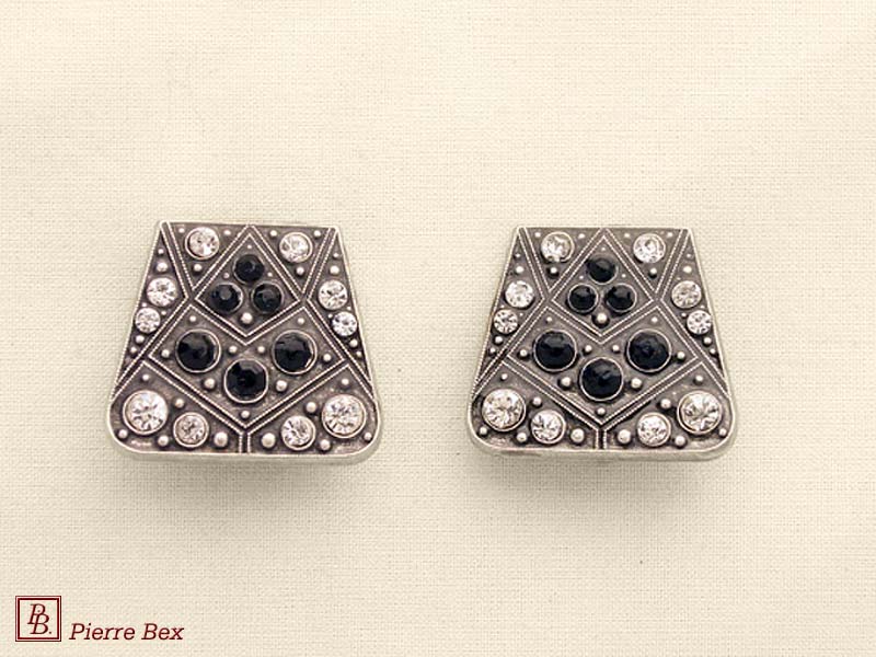 Pierre Bex Art-Deco earclips with rhinestones 45565-05