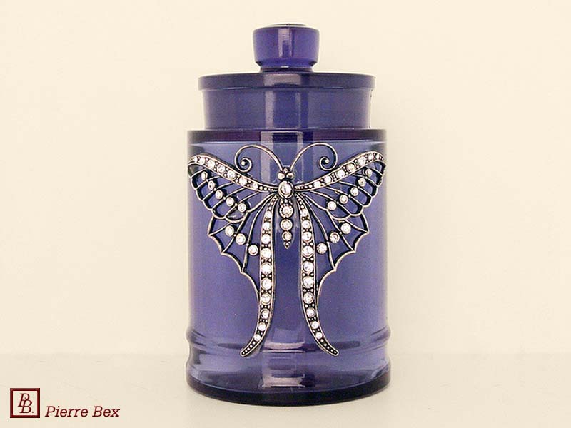 Pierre Bex Art-Deco crystal box with rhinestones butterfly 46099-04