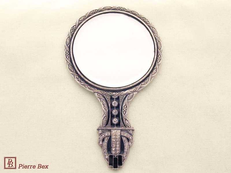 Pierre Bex Hand mirror with rhinestones 46339-01