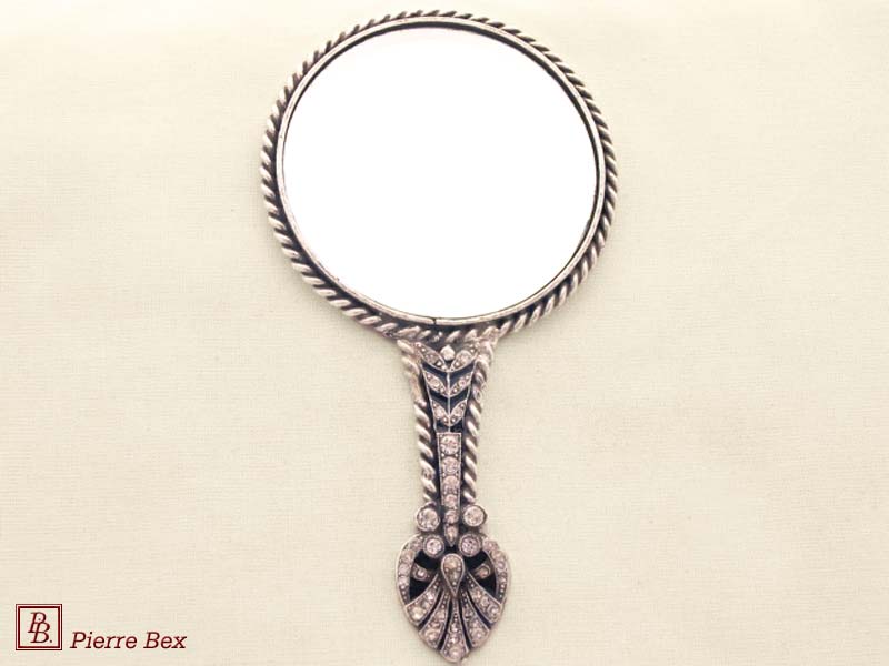 Pierre Bex Hand mirror with rhinestones 46339-02