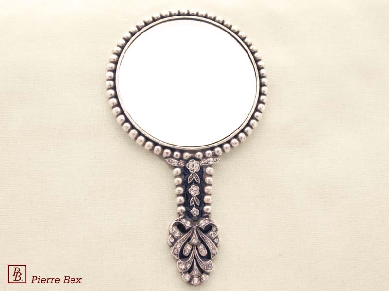 Pierre Bex Hand mirror with rhinestones 46339-03