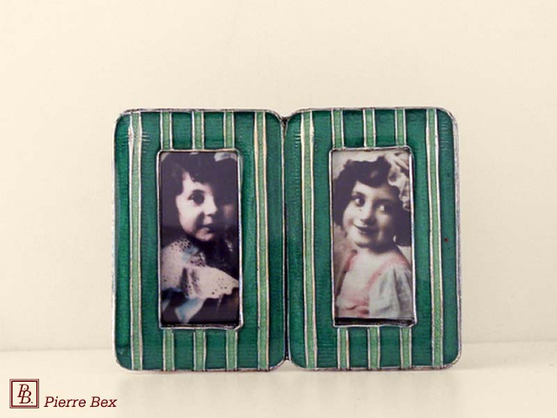 Pierre Bex Art-Deco enamel double picture-frame 48449-08