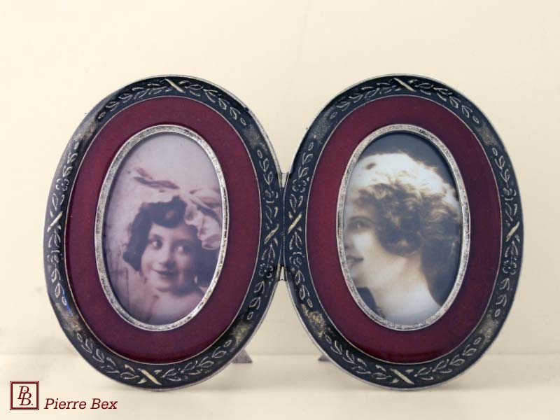 Pierre Bex Art-Deco enamel double picture-frame 48459-01