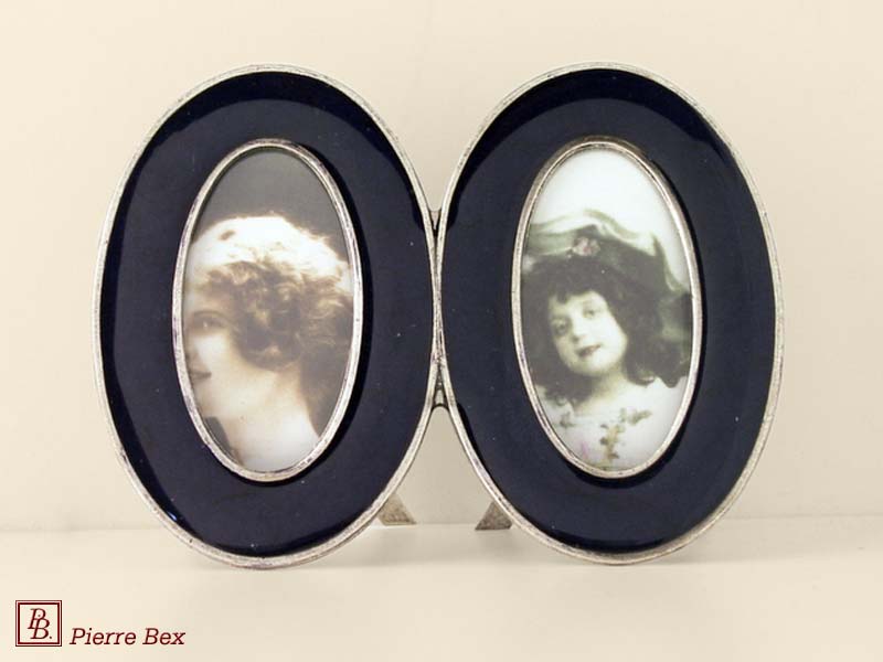 Pierre Bex Art-Deco enamel double picture-frame 48459-02