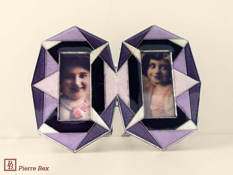Pierre Bex Art-Deco enamel double picture-frame 48459-03
