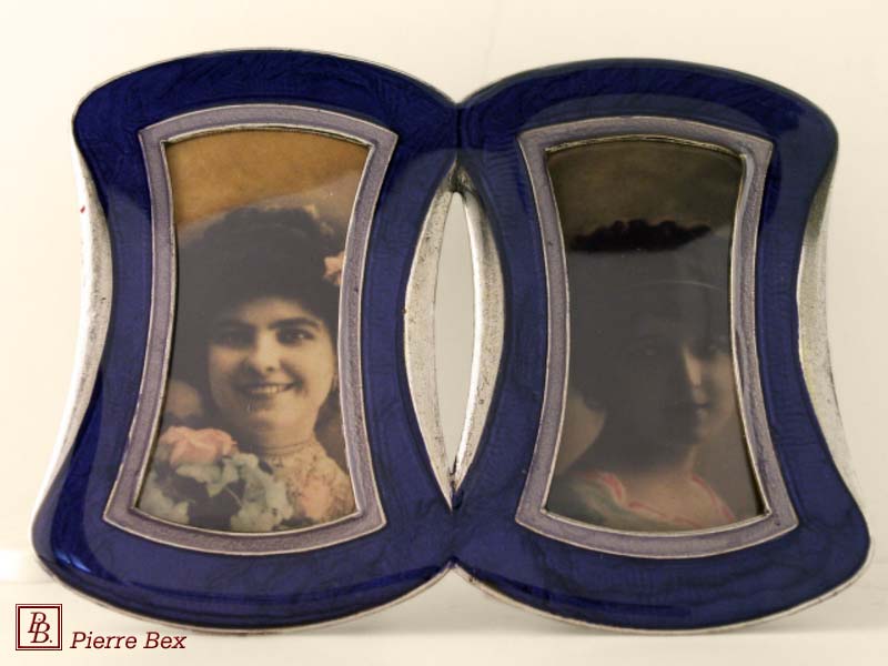 Pierre Bex Art-Deco enamel double picture-frame 48459-04