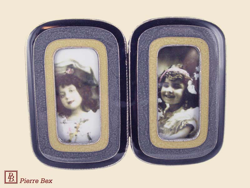 Pierre Bex Art-Deco enamel double picture-frame 48459-06