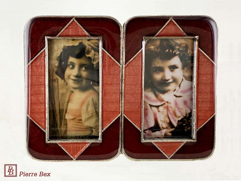 Pierre Bex Art-Deco enamel double picture-frame 48459-15